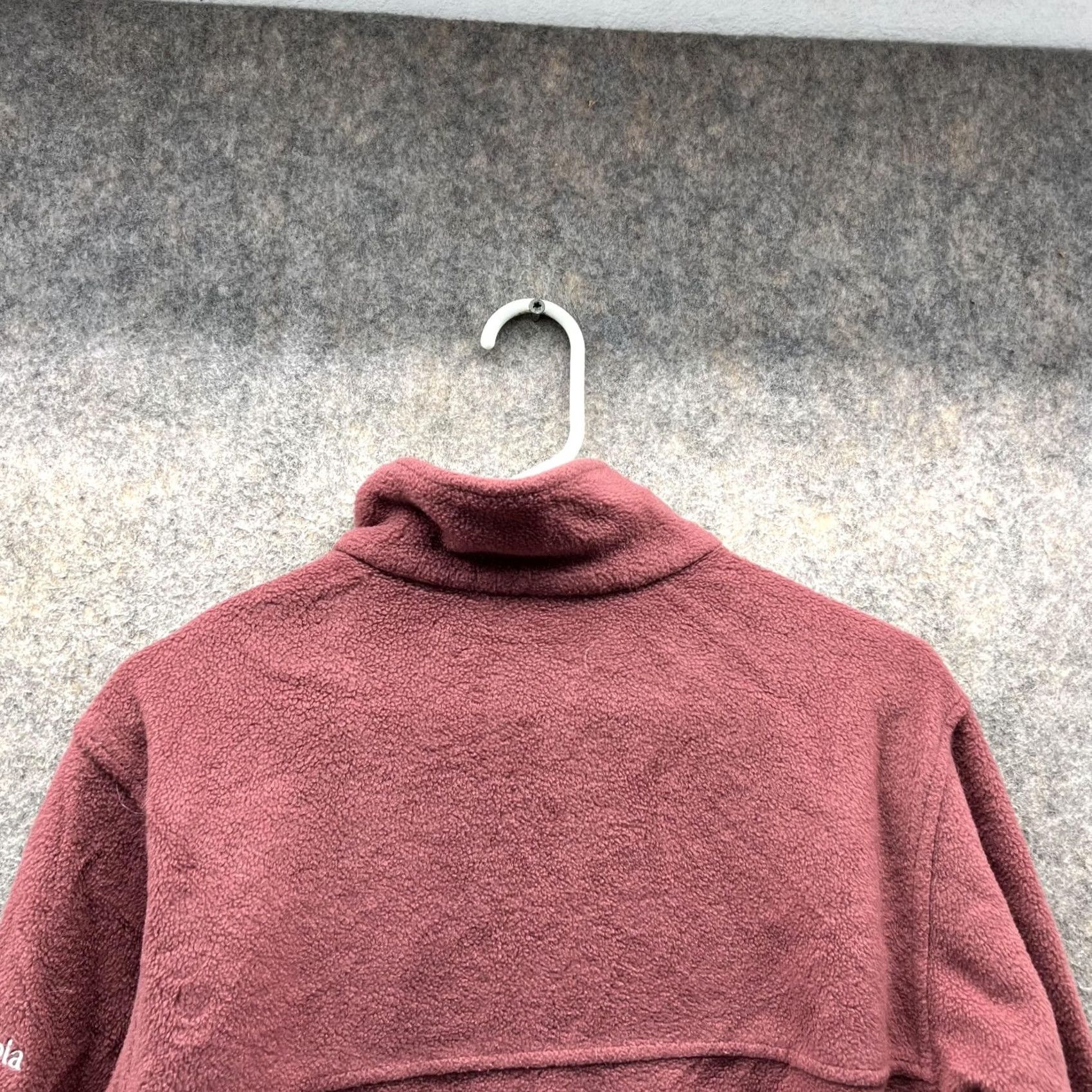 Vintage Columbia Sweater Men M Burgundy Full Zip Logo Mock Neck Size US M / EU 48-50 / 2 - 2 Thumbnail