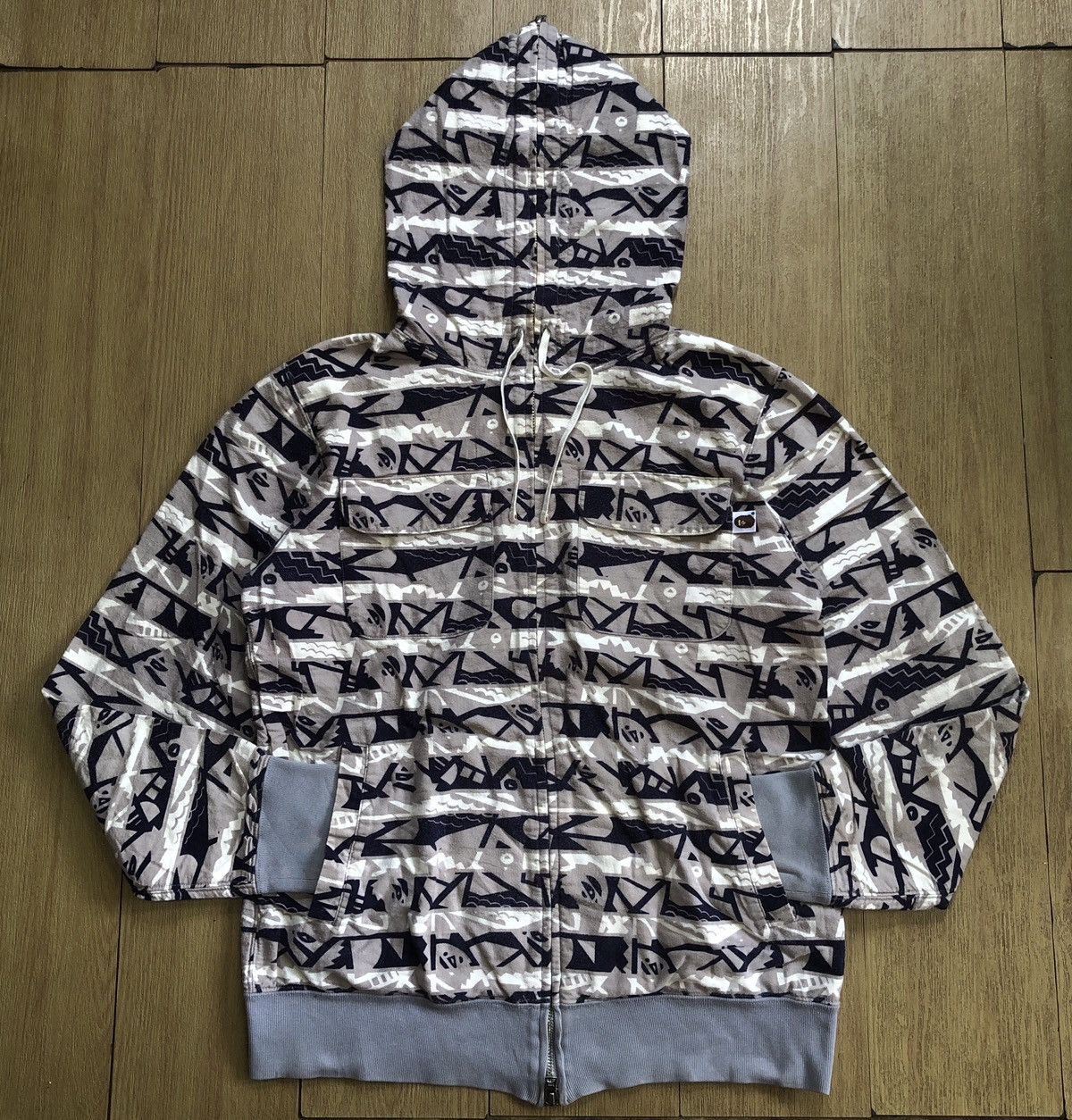 Bape BAPE Diamond pattern full zip hoodie brown | Grailed