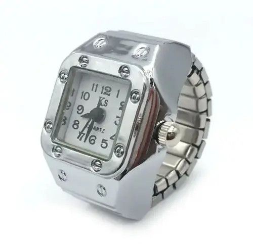 Jewelry Mini Elastic Strap Watch Adjustable Ring Size ONE SIZE - 1 Thumbnail