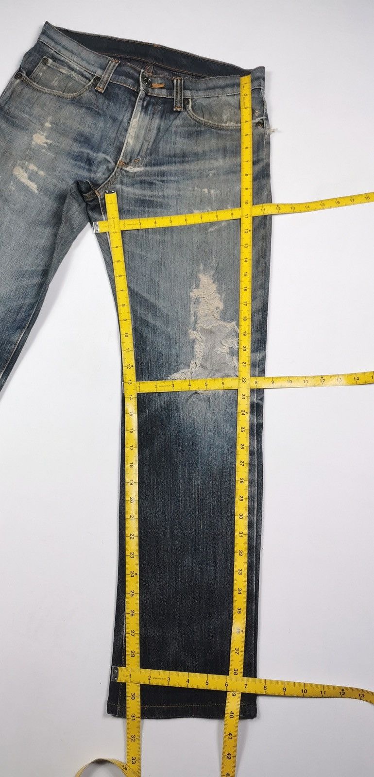 Edwin Thrashed Wild Fire Edwin Distressed Denim Jeans Size US 32 / EU 48 - 12 Thumbnail