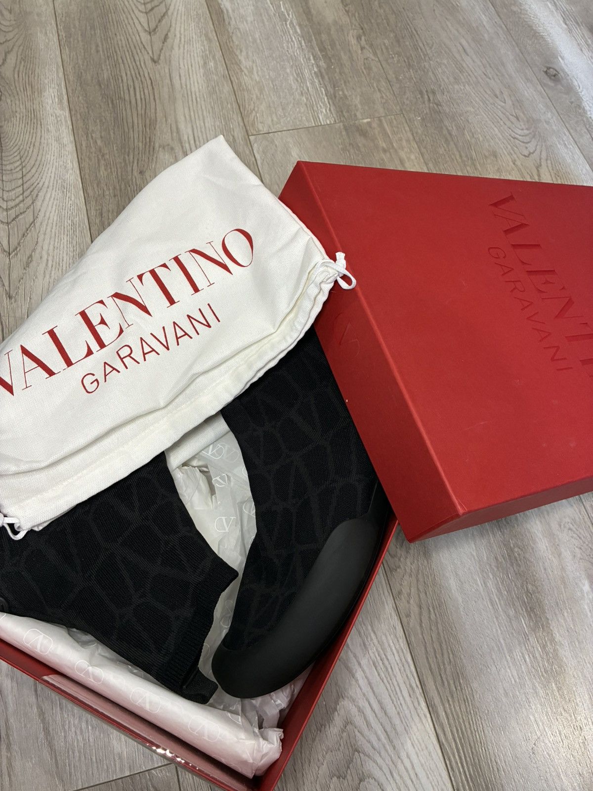 Valentino Valentino Garavani Toile Iconographed Sock Boots Size US 10 / EU 43 - 10 Thumbnail