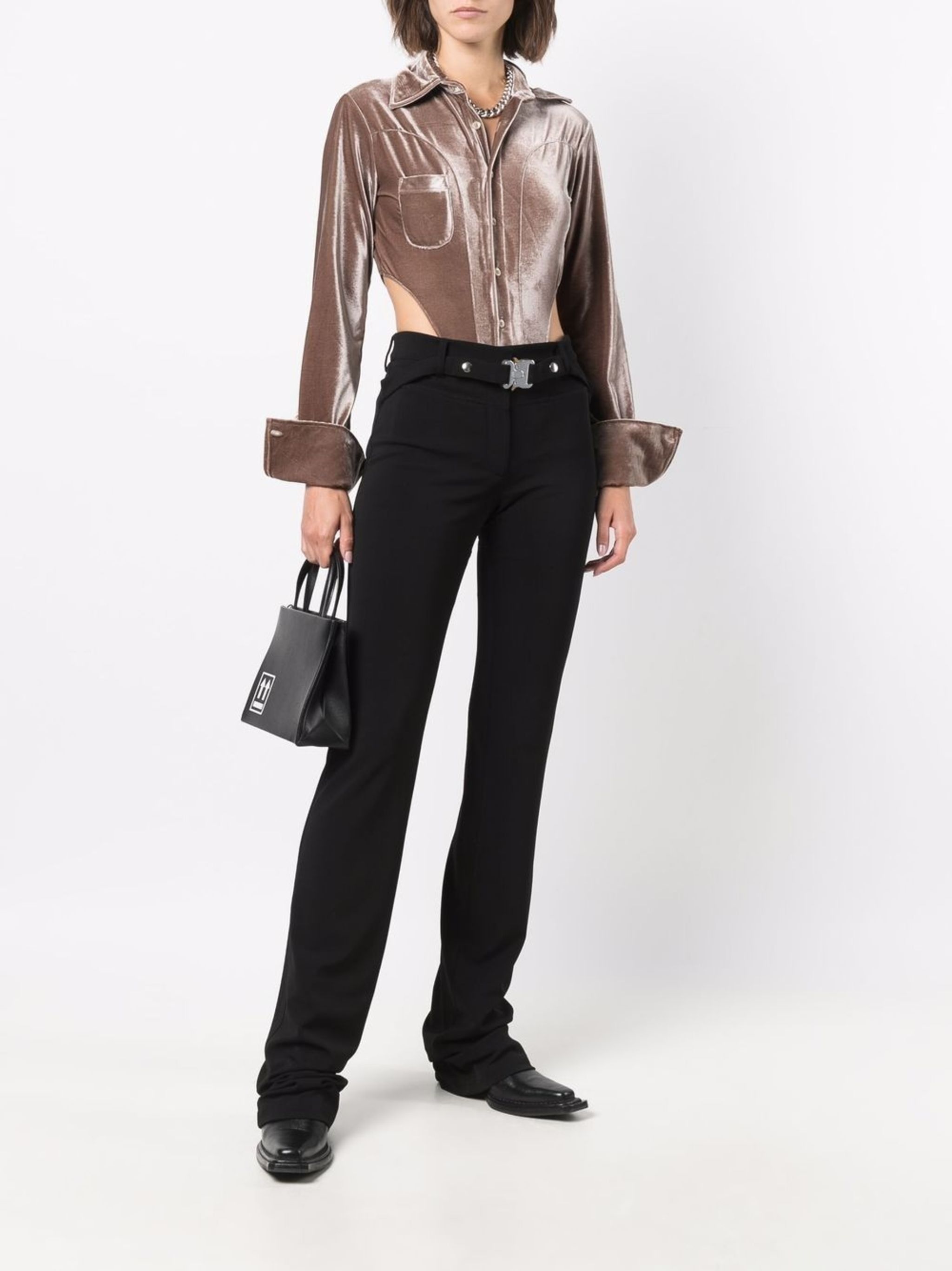 1017 ALYX 9SM o1mle0424 Clasp-Belt Bootcut Trousers in Black Size 27" / US 4 / IT 40 - 2 Thumbnail