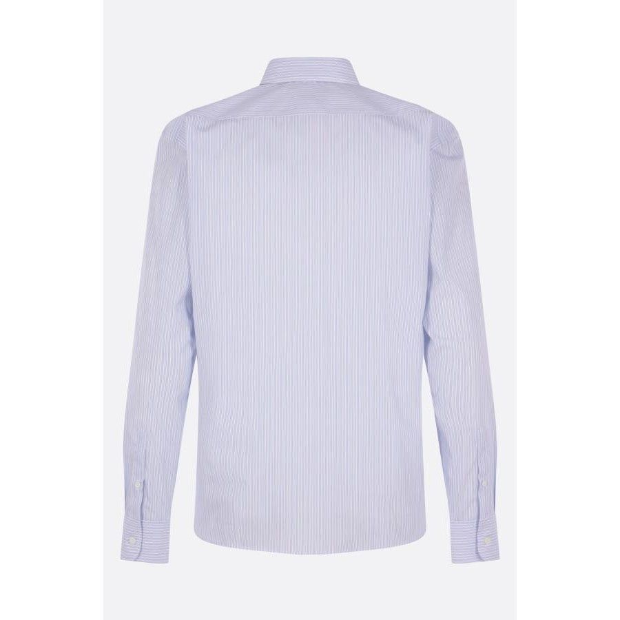 Prada PRADA Striped Blue White Poplin Shirt New & Authentic (Men's Size US L / EU 52-54 / 3 - 2 Thumbnail