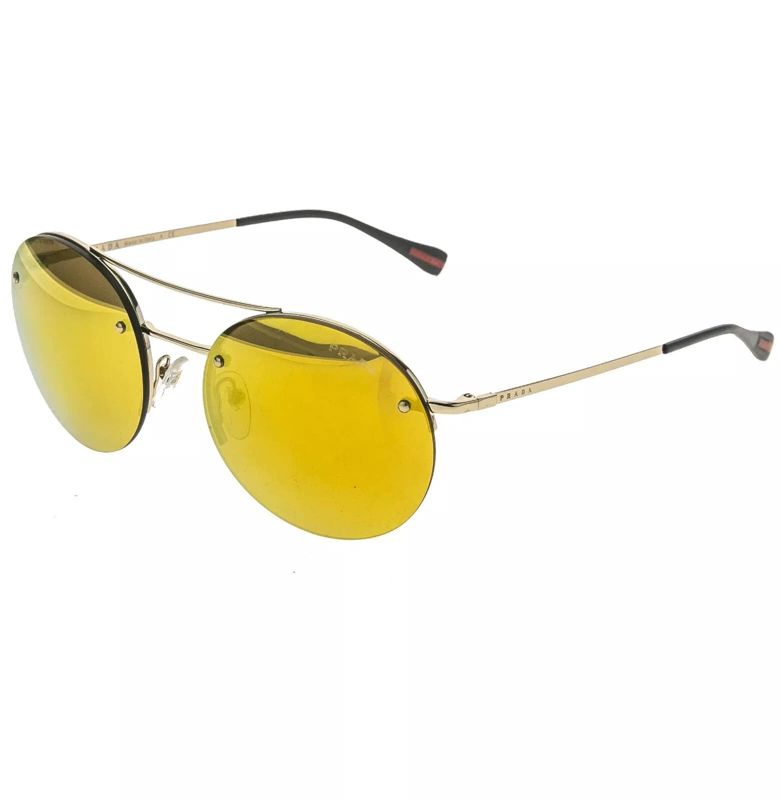 Prada PRADA 54R Linea Rossa Spectrum Gold Round Sunglass PS54RS Size ONE SIZE - 8 Thumbnail