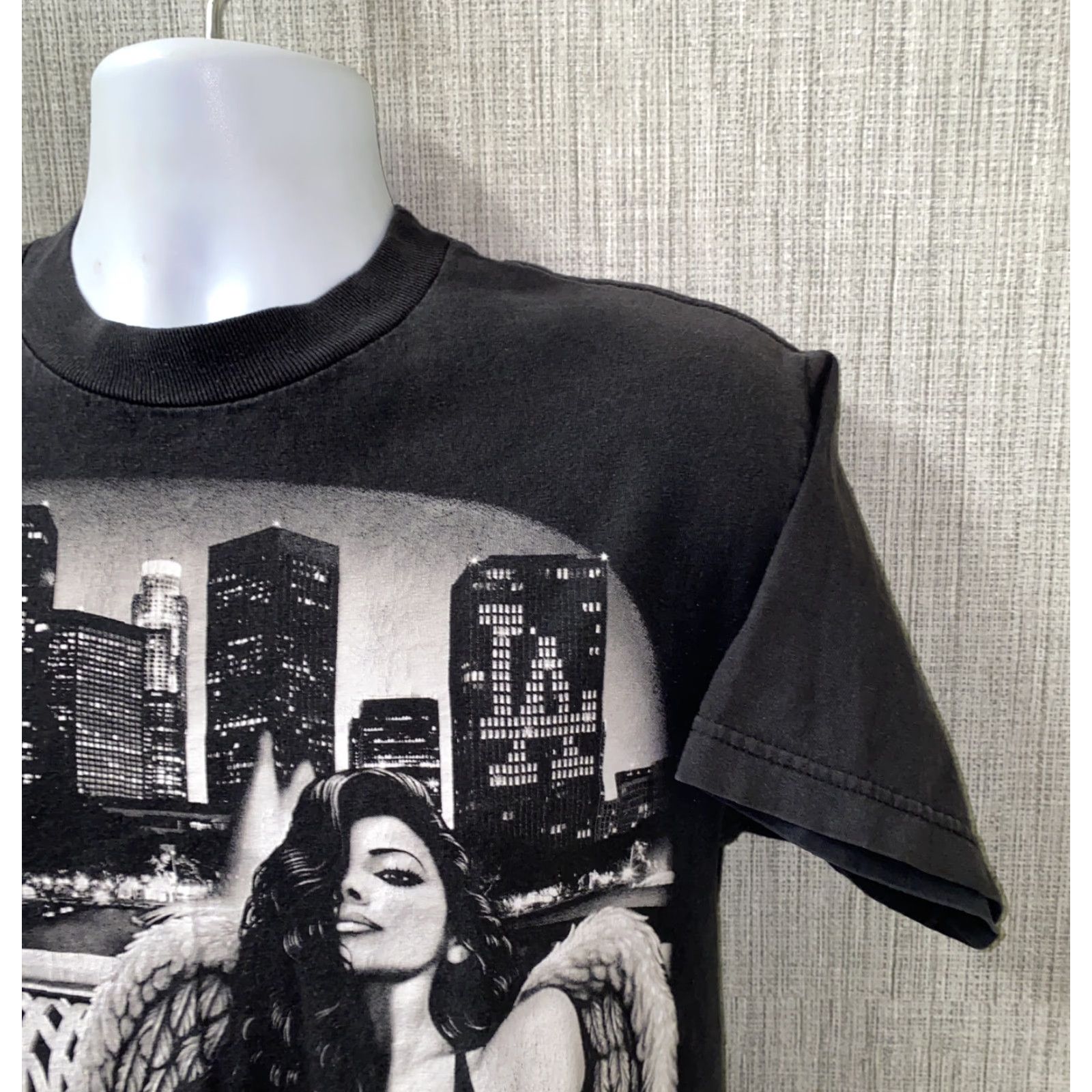 Vintage DGA Mens Black Graphic Short Sleeve T-Shirt City of Angels LA 19 In Armpit S Mens Shirt Black Graphic LA City of Angels 19 In Armpit Size US S / EU 44-46 / 1 - 2 Thumbnail