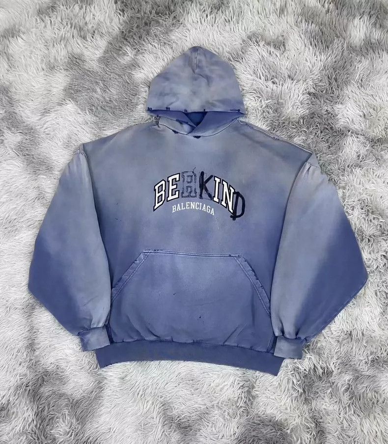 Balenciaga Balenciaga Smog blue mud dyeing and washing to make old sw Size US M / EU 48-50 / 2 - 1 Thumbnail