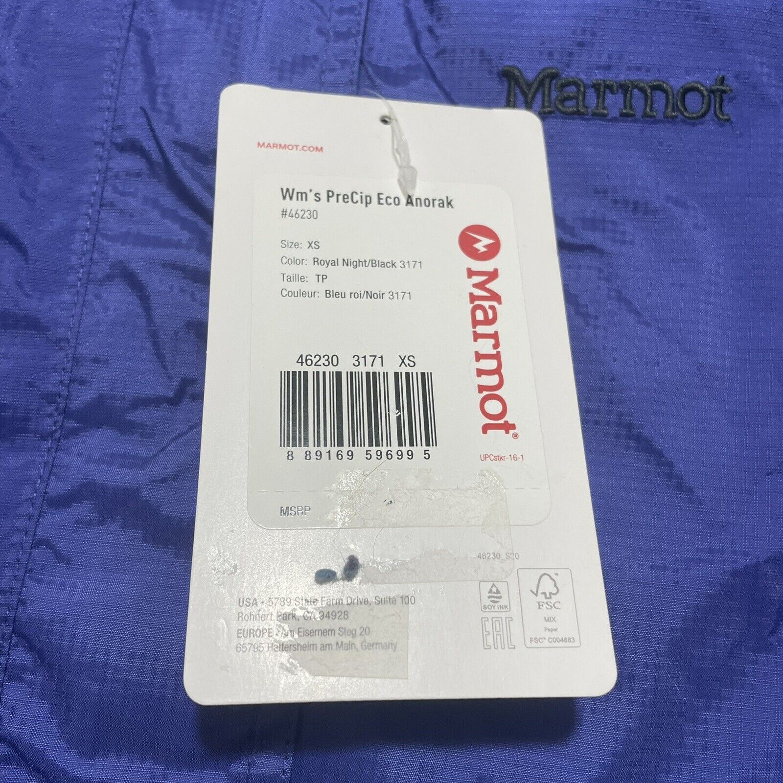 Marmot Marmot PreCip Eco Anorak 1/2 Zip Hooded Windbreaker Jacket Size XS / US 0-2 / IT 36-38 - 4 Thumbnail