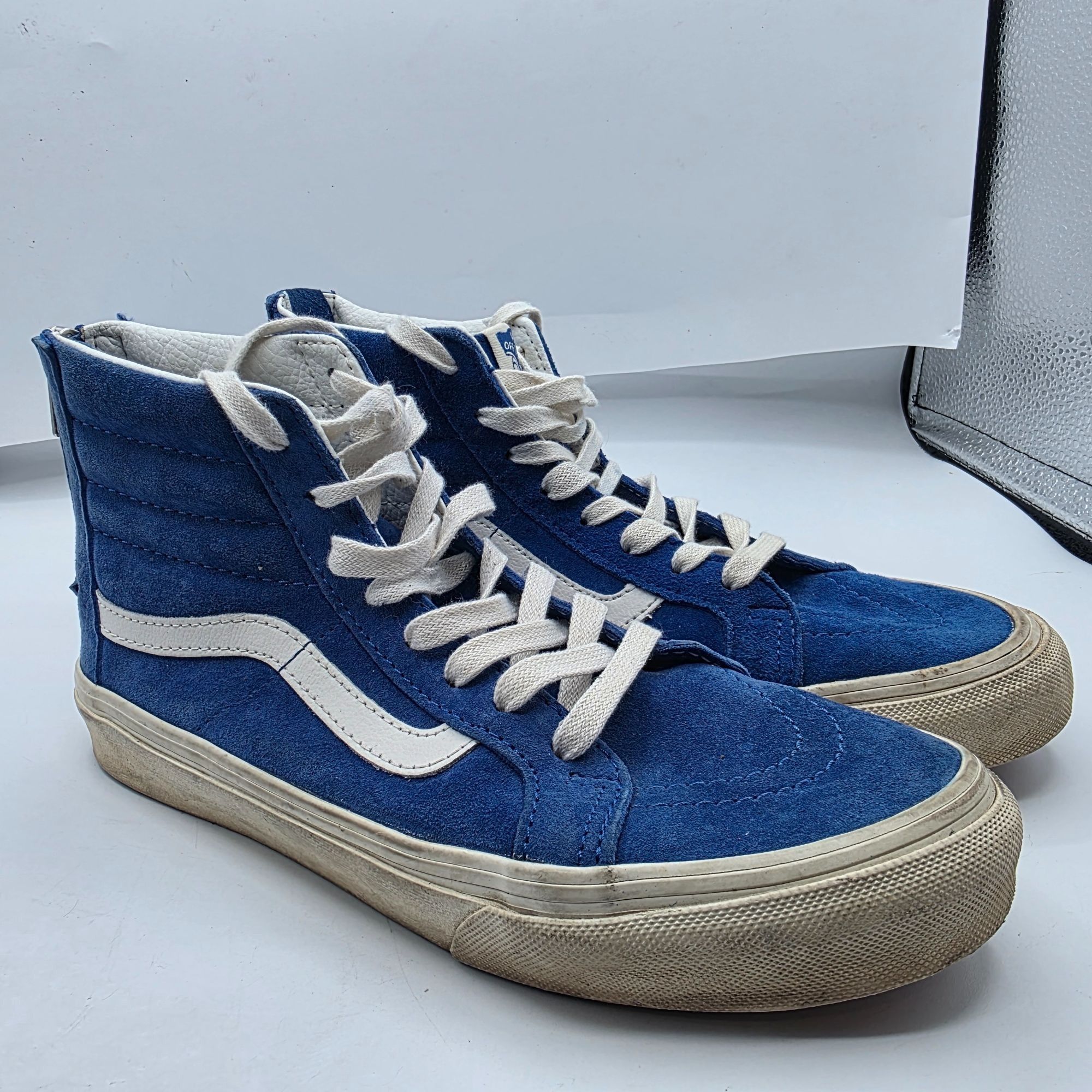 Vans Vans Sk8-Hi Mens 5.5 Blue White Hi Top Skateboarding Shoes S Size US 5.5 / EU 38 - 1 Thumbnail