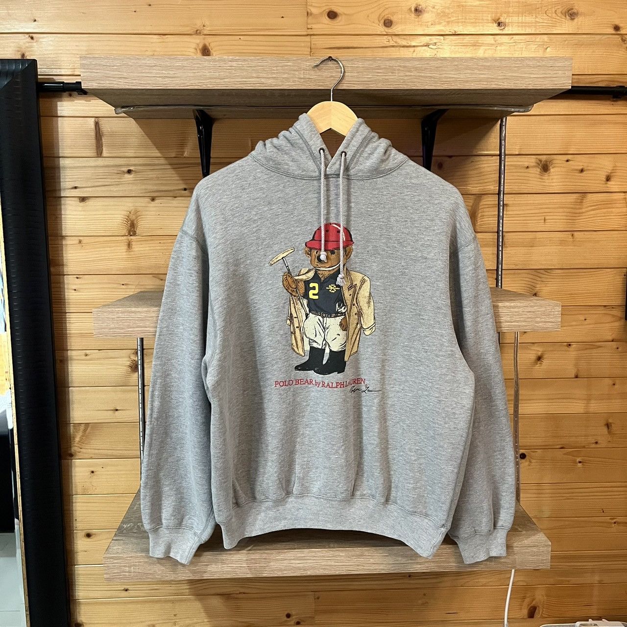 Vintage polo bear hoodie hotsell
