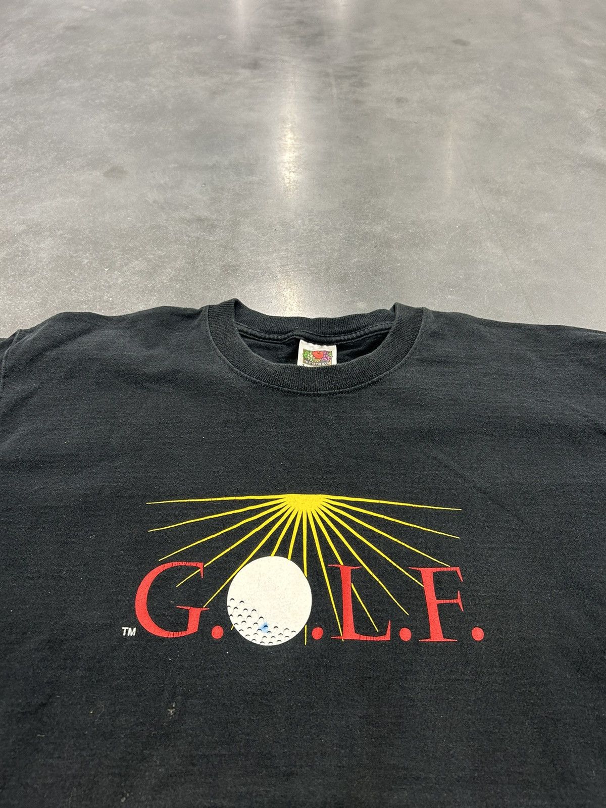 Fruit Of The Loom × Vintage Black vintage golf tee with bold red and yellow graphics Size US XL / EU 56 / 4 - 2 Thumbnail