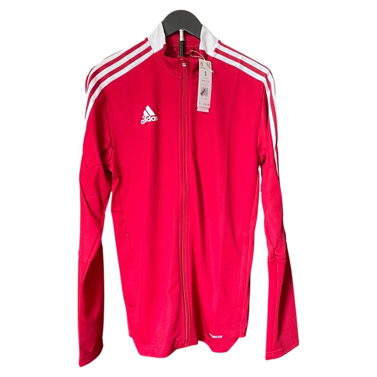 Adidas Adidas Tiro 21 Jacket Mens Small Red White NWT Full Zip NEW! Size ONE SIZE - 1 Thumbnail