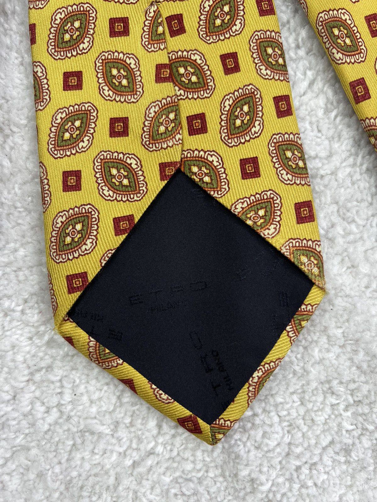 Etro Vintage Etro Italy Silk Geometric Gold Luxury Tie Size ONE SIZE - 7 Thumbnail