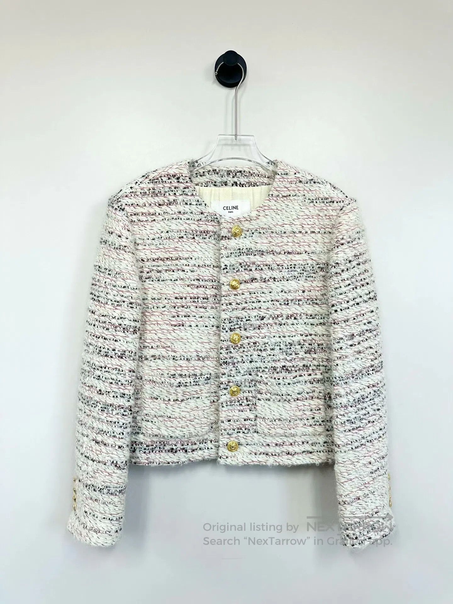 Celine CELINE Patterned Chanel-Style Striped Jacket with Gold But Size XS / US 0-2 / IT 36-38 - 1 Thumbnail