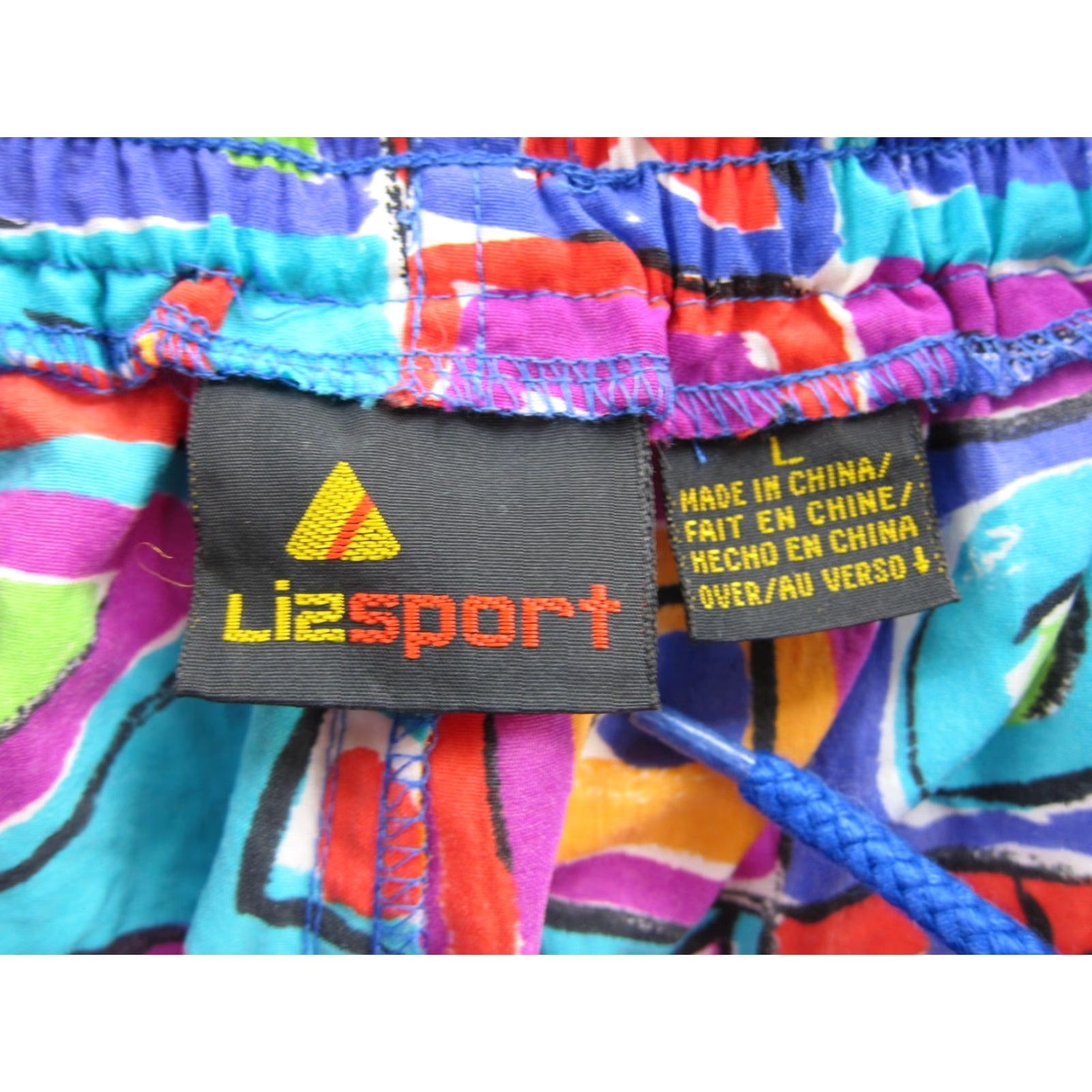 Liz Claiborne VINTAGE Liz Claiborne Sport Pink Blue Green Retro Pocket High Rise Short Women L Size 36" / US 14 / IT 50 - 3 Thumbnail