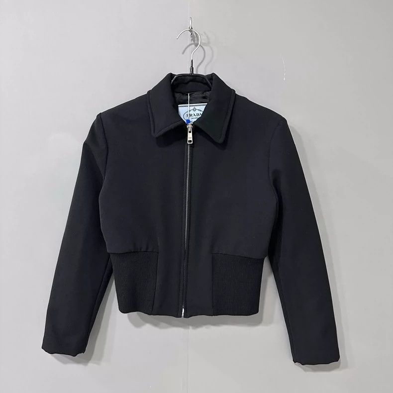 Prada Prada Size 38 Black short zipper cotton jacket 2502-Nexta Size US XS / EU 42 / 0 - 1 Thumbnail