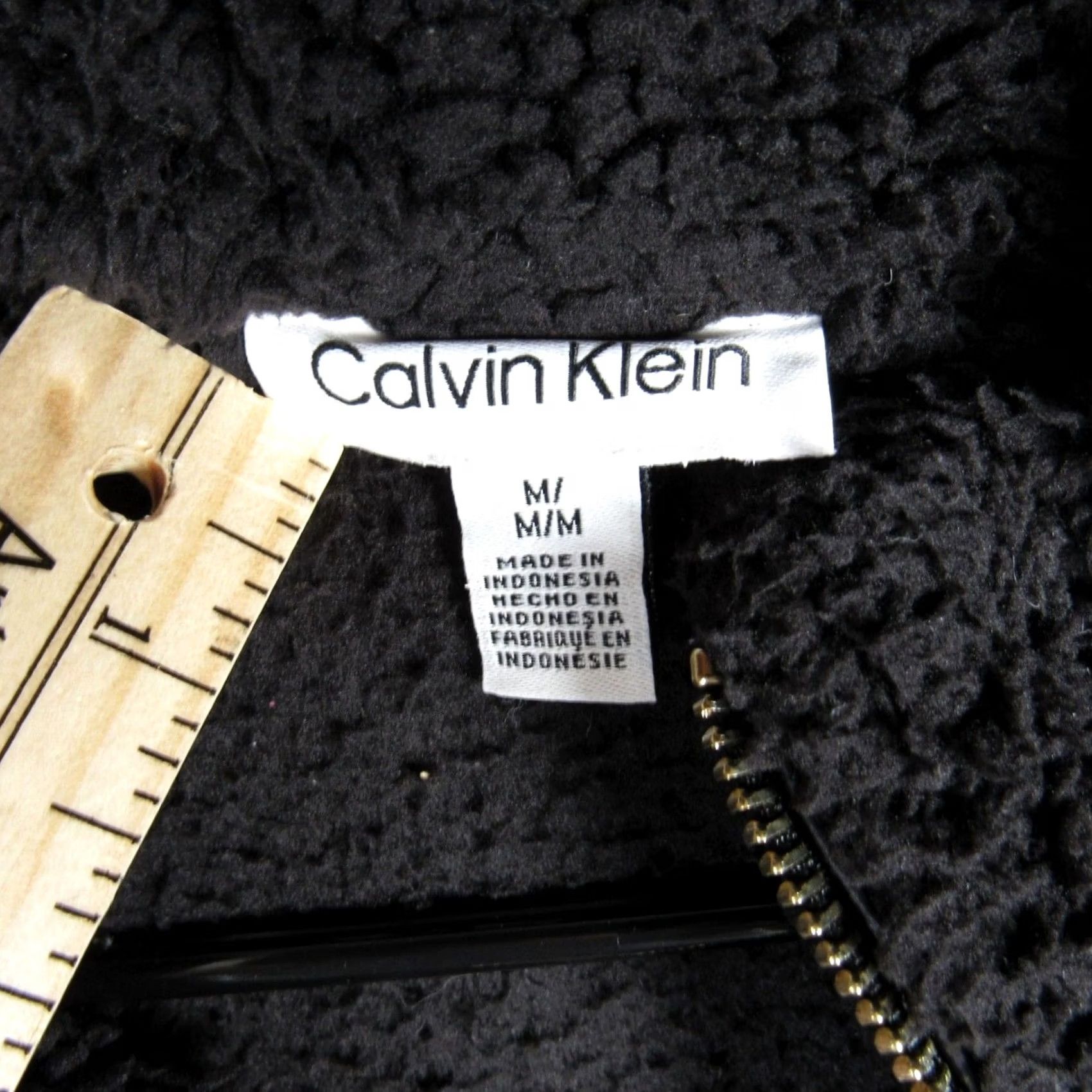 Calvin Klein Calvin Klein Mens Black Full Zip Fleece Jacket Casual Outerwear M Size Regular Zip Solid Polyester Jacket Mens Women? Size M / US 6-8 / IT 42-44 - 4 Thumbnail