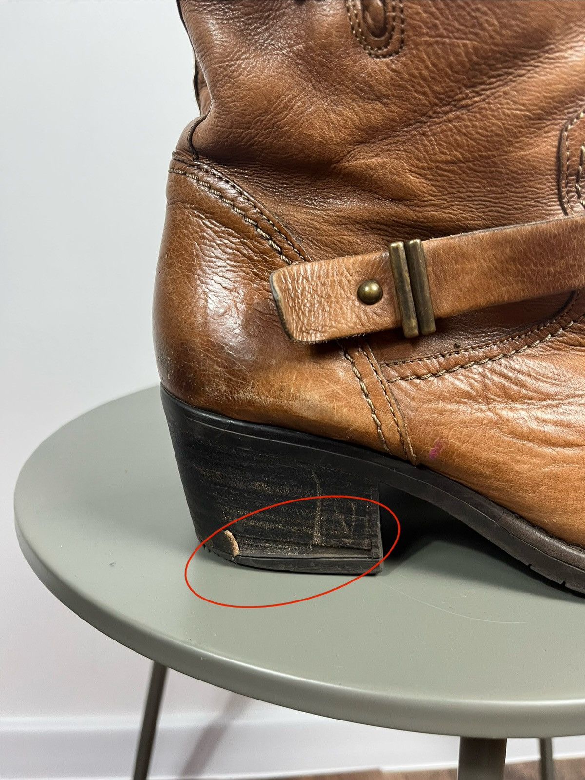 Clarks × Vintage Clarks Distressed Leather Ankle Boots – Avant-Garde Western Size US 6.5 / IT 36.5 - 3 Thumbnail