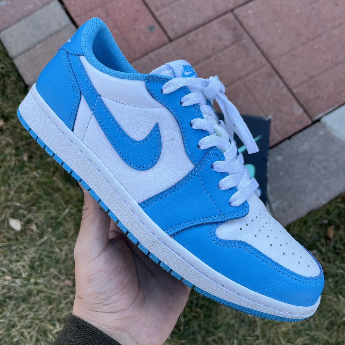 ビンテージ加工済 air jordan 1 low sb UNC US9.5 Nike SB Air Jordan 1 Low OG 'UNC' 9.5 Men (CJ7891-401) Eric