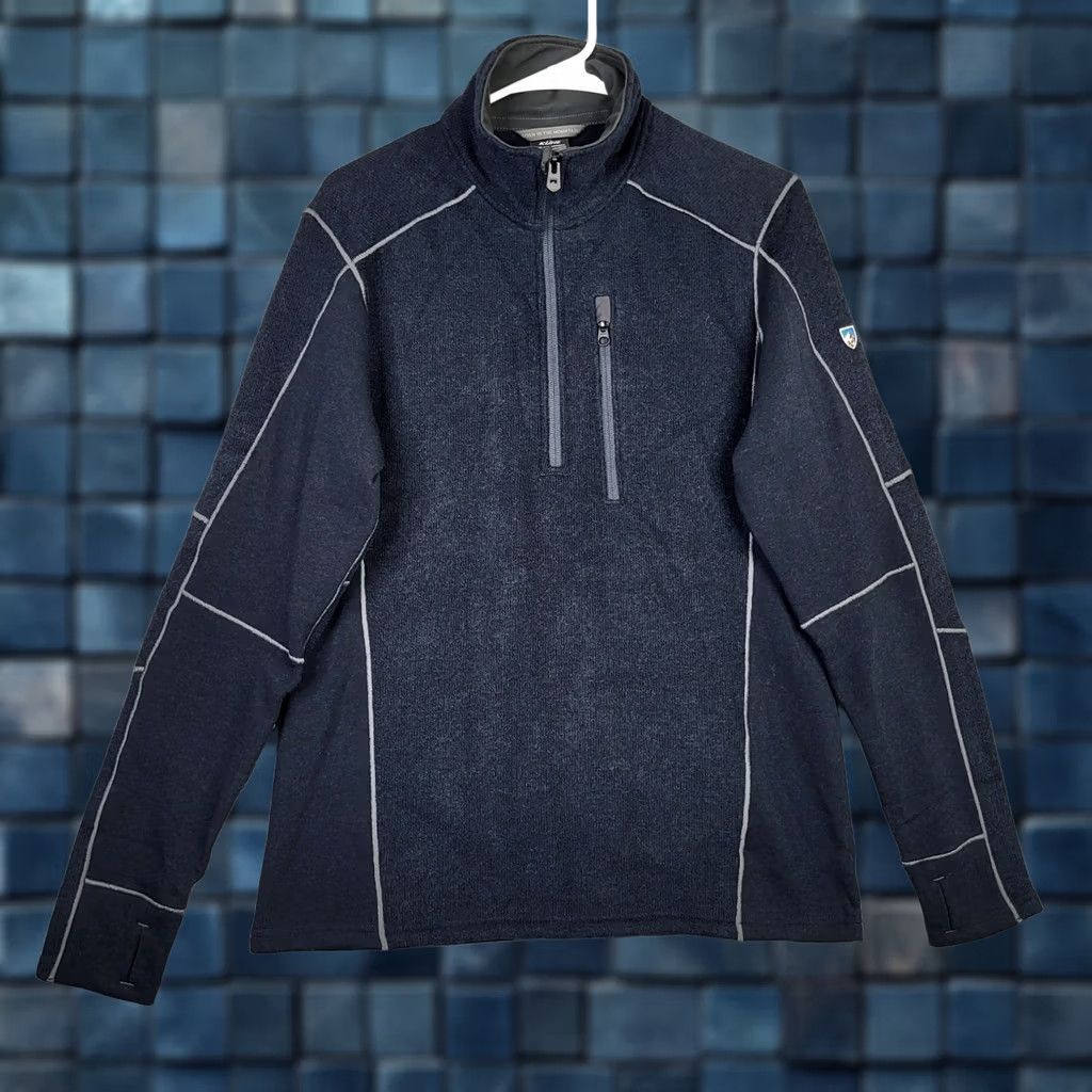 Vintage KUHL Men’s Interceptr 1/4 Zip Fleece Jacket Mutiny Blue S Regular Jacket Mens Size US S / EU 44-46 / 1 - 1 Thumbnail