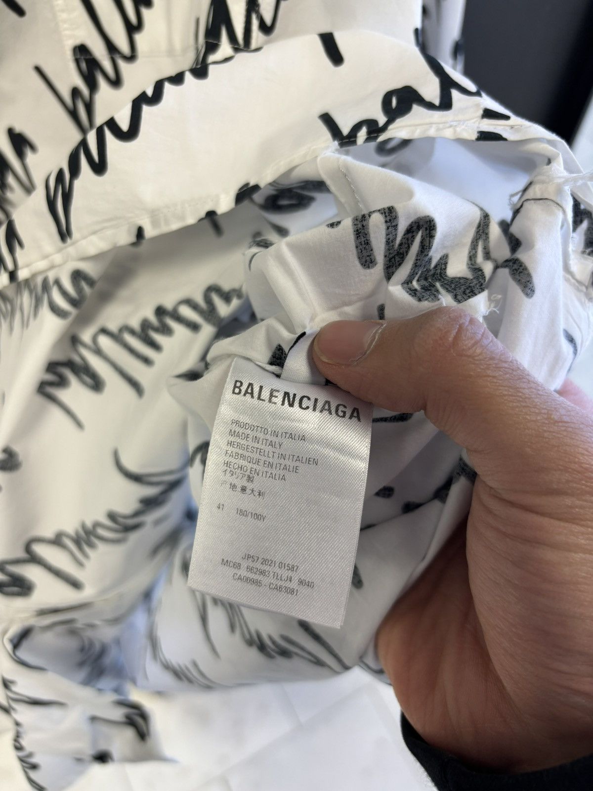 Balenciaga Balenciaga Cursive All Over button-up shirt Size US XL / EU 56 / 4 - 5 Thumbnail