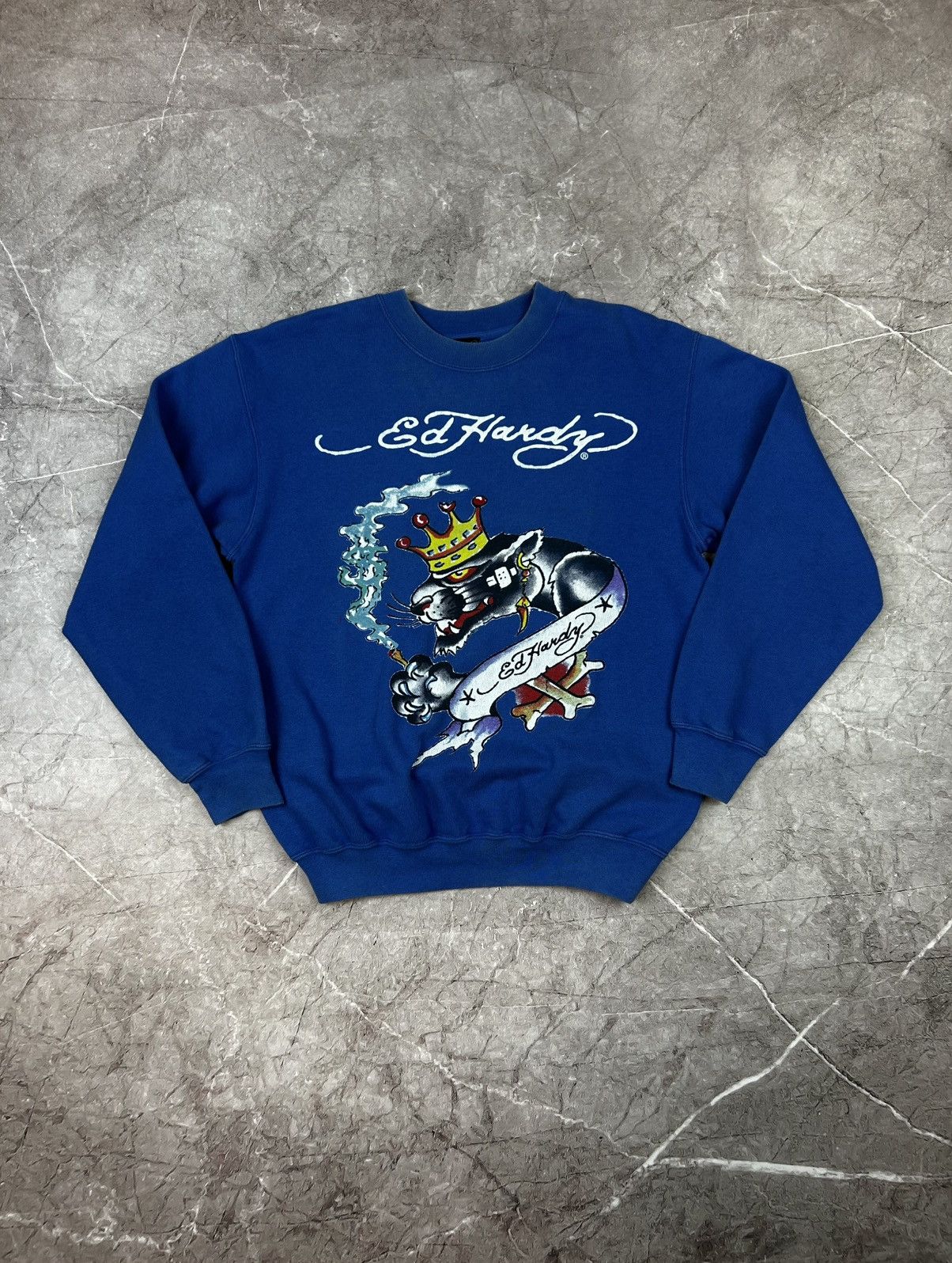Ed Hardy Vintage Ed Hardy Sweatshirt Skull Logo Blue Crewneck Size S Size US S / EU 44-46 / 1 - 2 Thumbnail