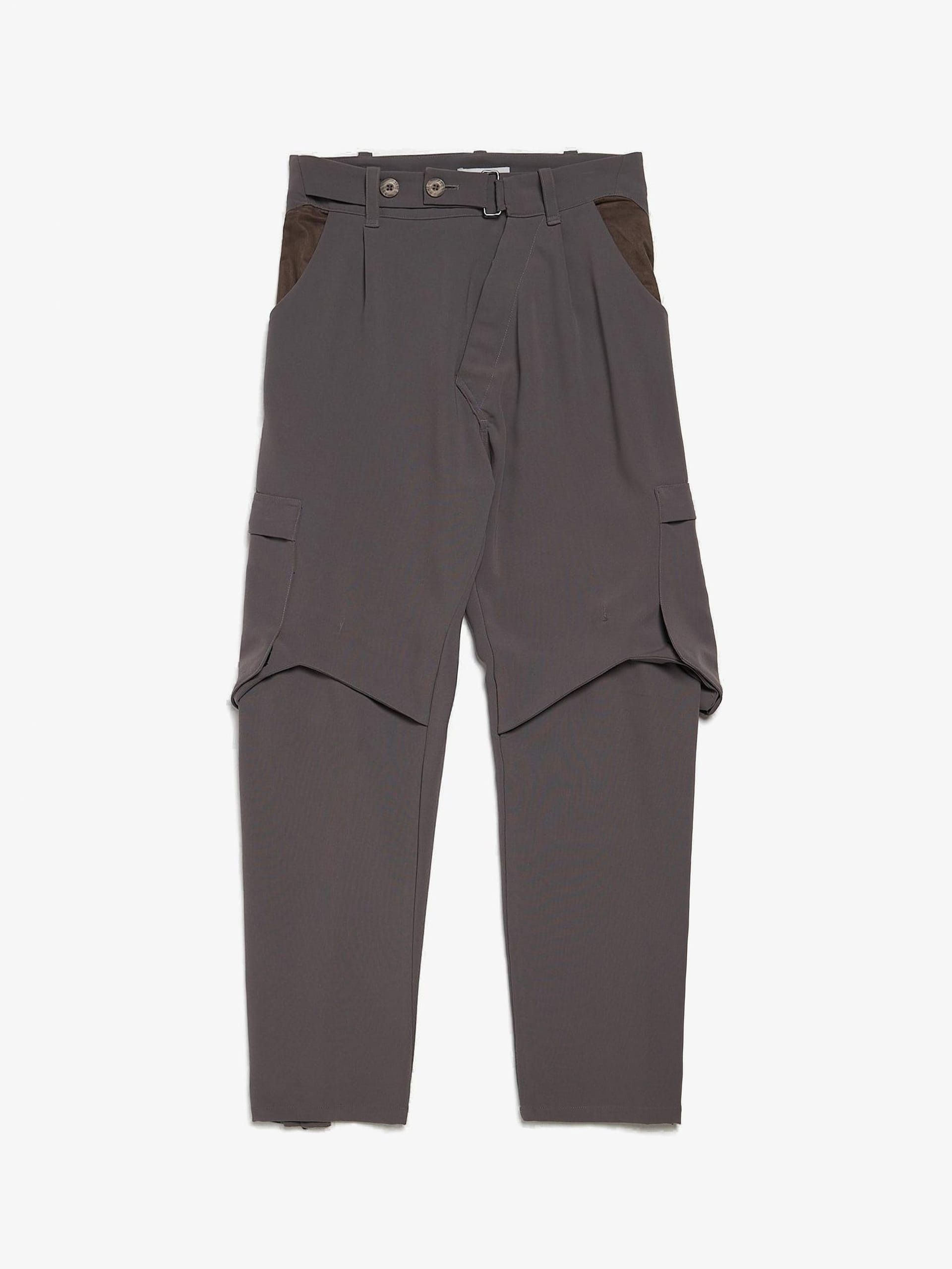 Kiko Kostadinov Gray Deconstructed Cargo Polyester Trousers Grailed