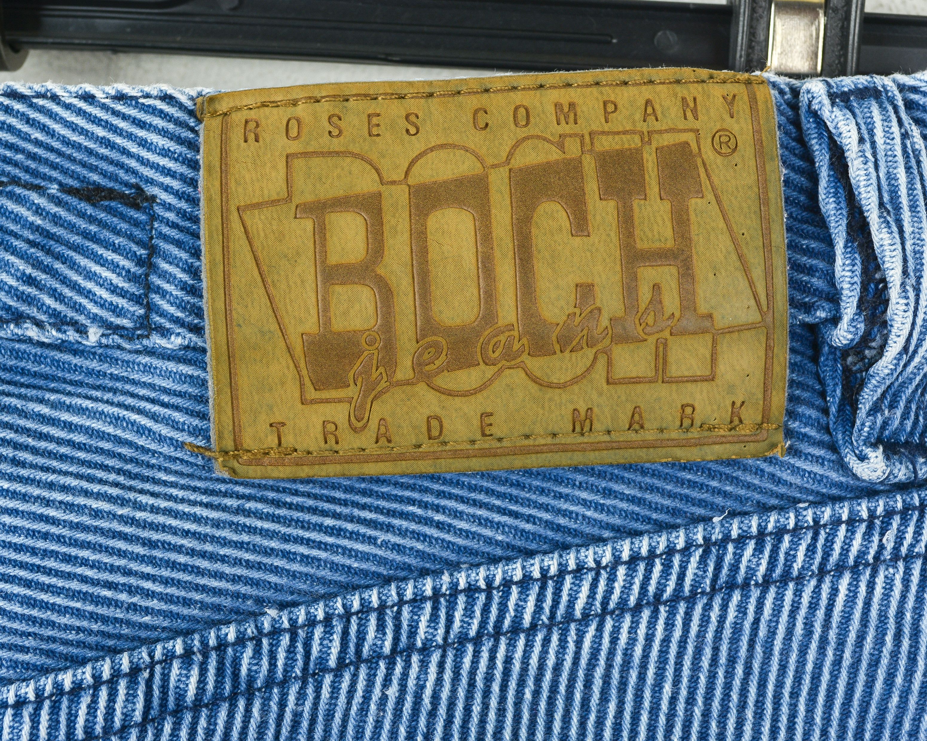 Vintage BOCH JEANS W23 L30 Tapered Jeans Textured Striped Trousers Size 23" - 6 Thumbnail