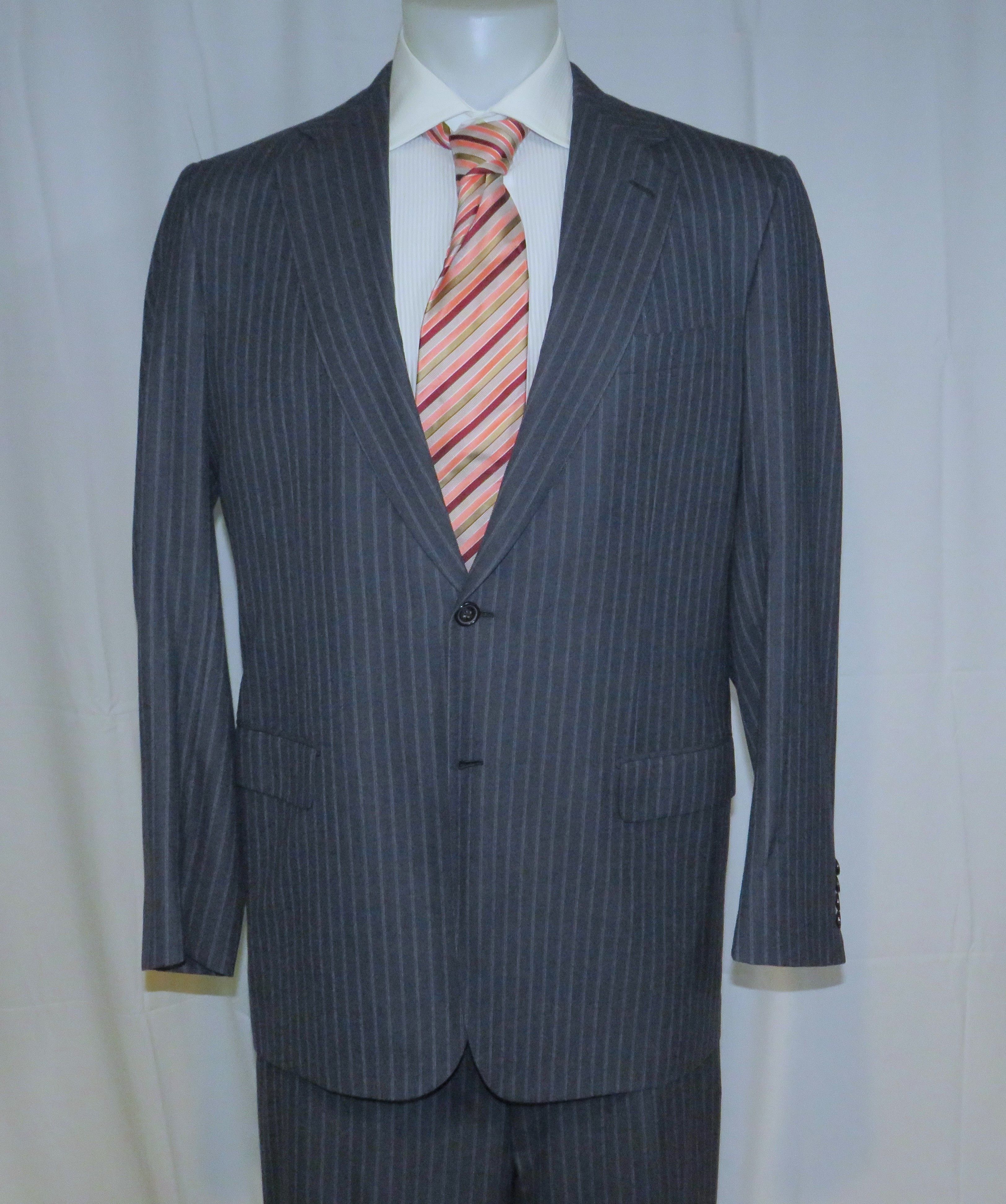 Brioni Nomentano Super 160 Custom Made Blue Striped Suit 42L NWT Size 42L - 3 Thumbnail
