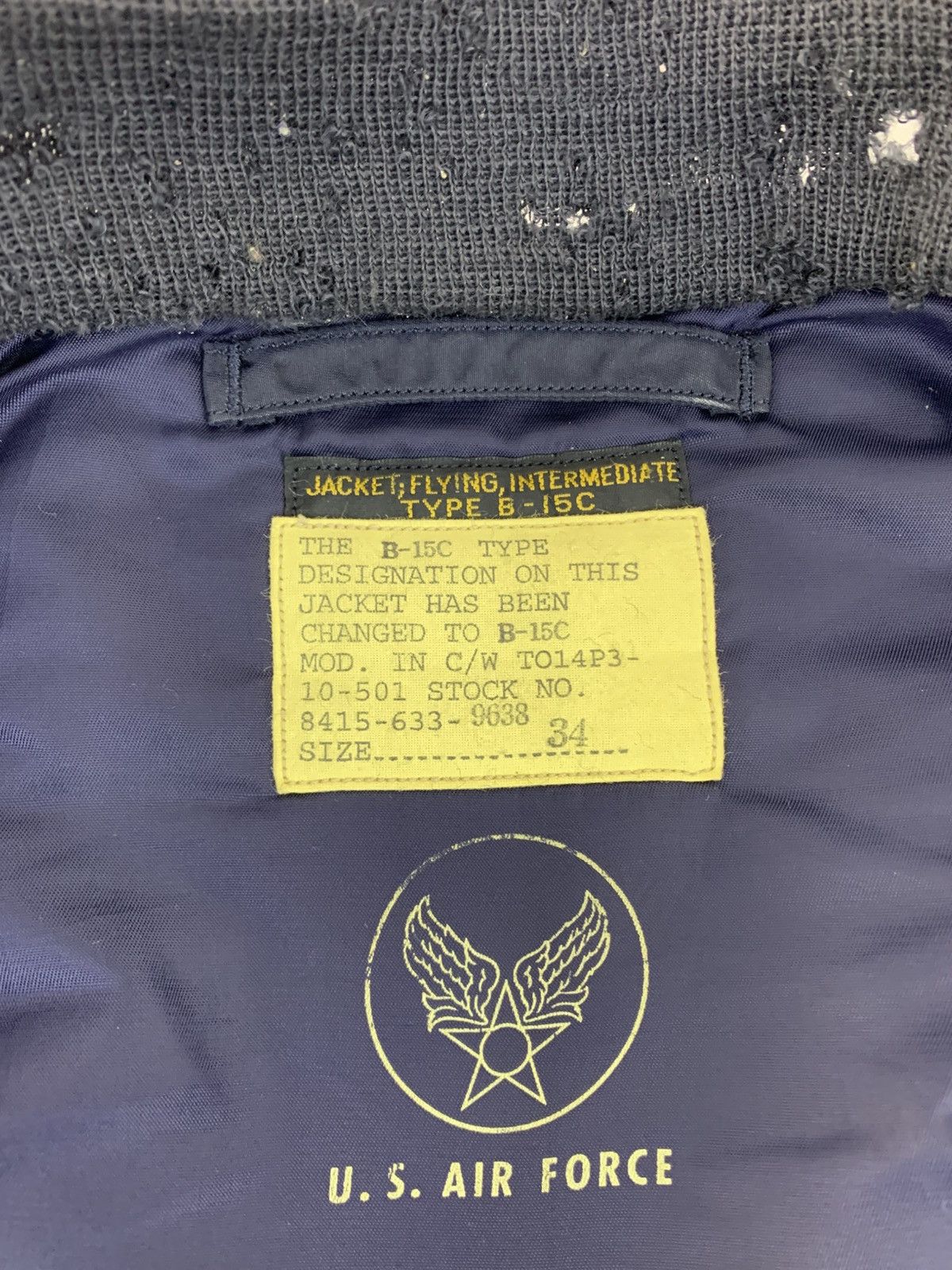 Other 90s USAF Type B-15C Flying Intermediate Jacket Full Zip Size US S / EU 44-46 / 1 - 8 Thumbnail