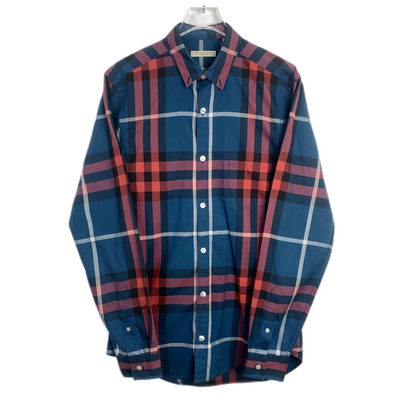 Burberry Burberry Brit Mens Plaid Long-Sleeve Shirt XS 100% Cotton Bl Size US XS / EU 42 / 0 - 1 Thumbnail