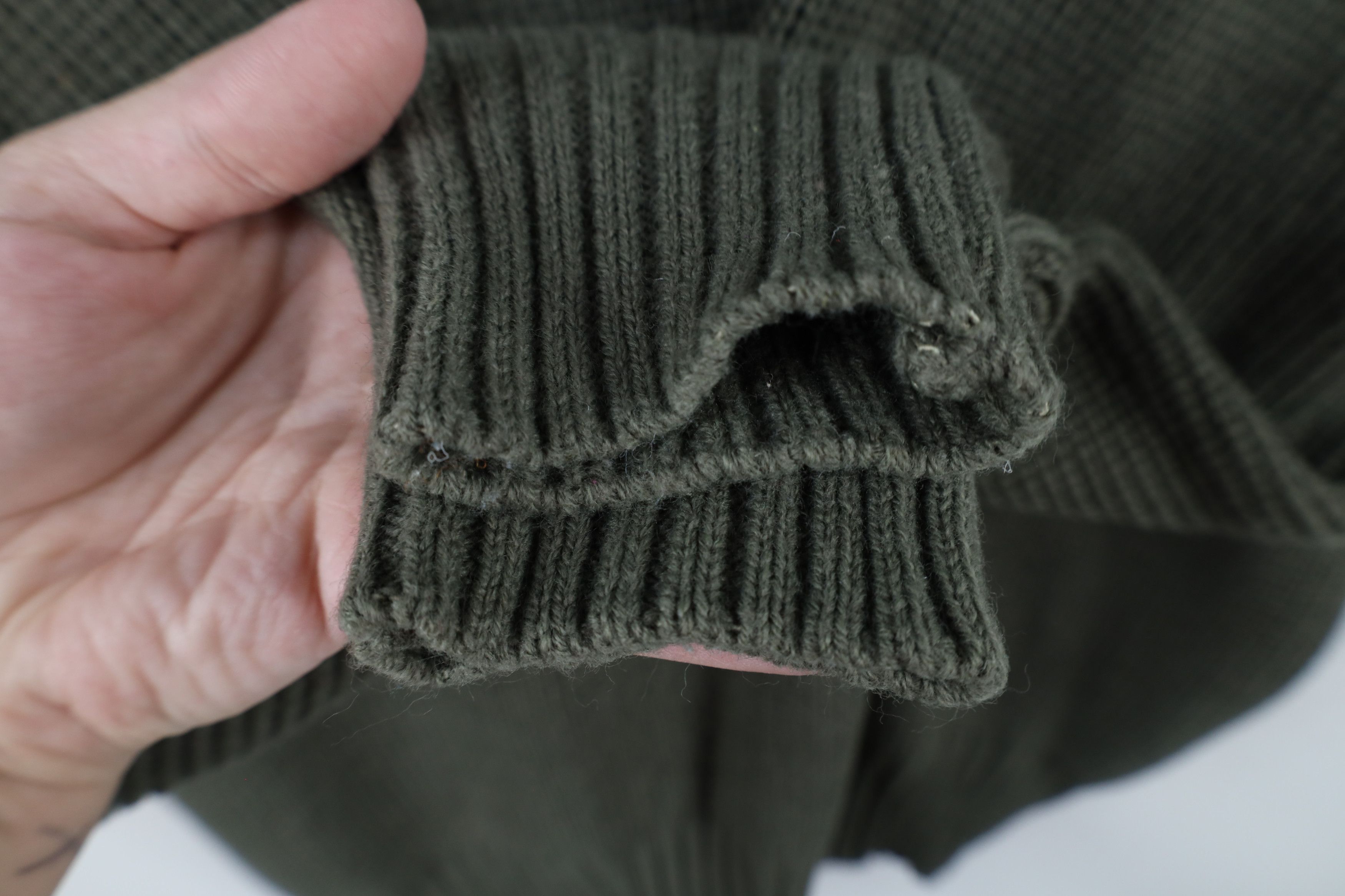 Vintage Vintage 90s Streetwear Ribbed Knit Crewneck Sweater Green Size US L / EU 52-54 / 3 - 5 Thumbnail