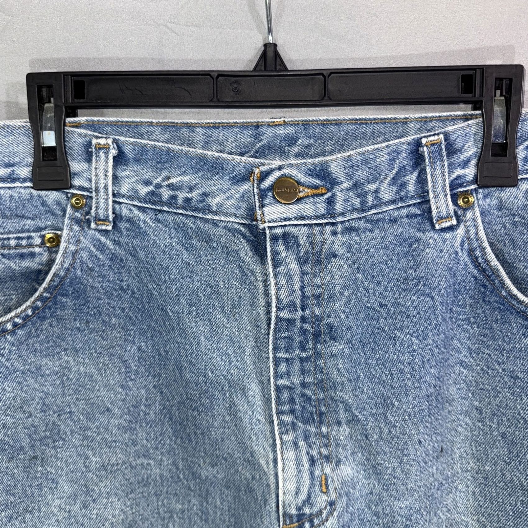 Carhartt VINTAGE Carhartt Jeans Mens 40x30 Blue Relaxed Fit Distressed Paint Workwear Denim Pants Size US 40 / EU 56 - 2 Thumbnail