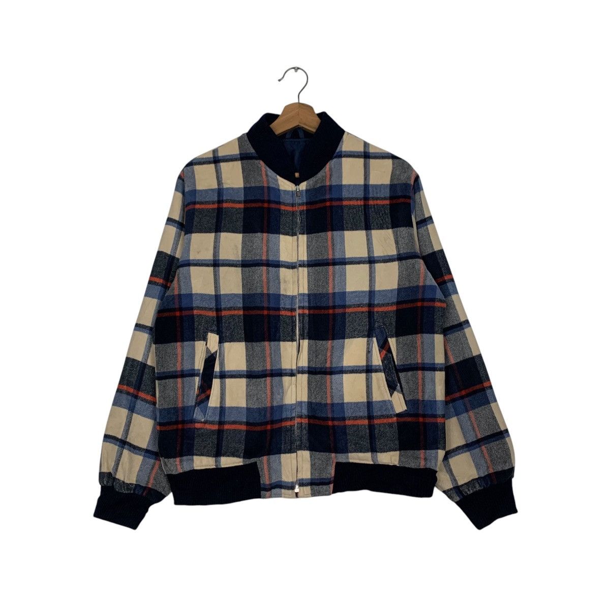 Vintage Vintage 90's Unbrand Checked Plaid Bomber Jacket #2700-C121 Size US M / EU 48-50 / 2 - 1 Thumbnail