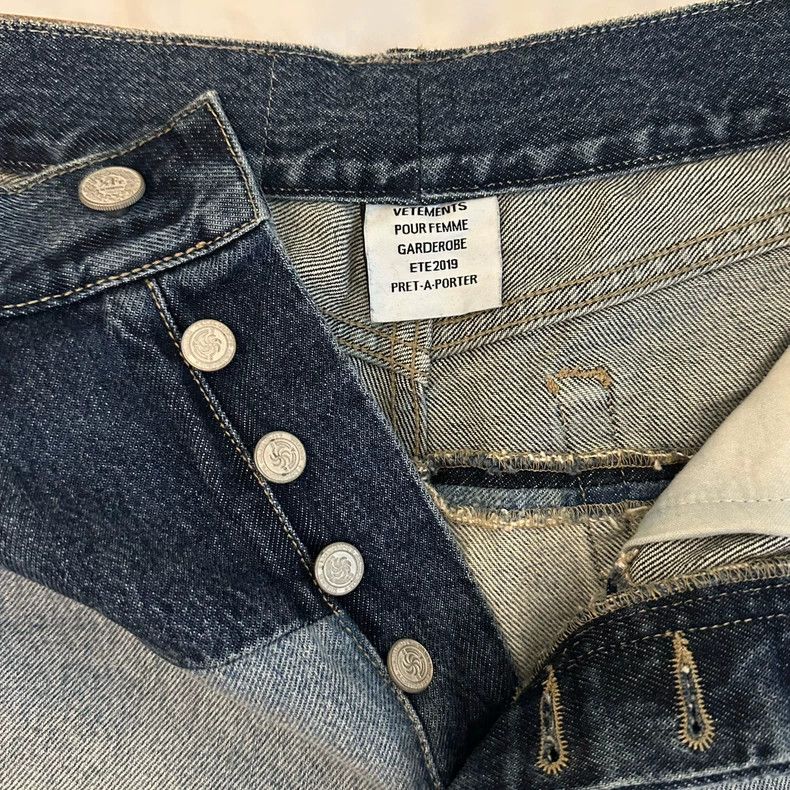 Vetements Vetements size xs Paneled straight leg jeans 2506-Nextarro Size US 28 / EU 44 - 4 Thumbnail