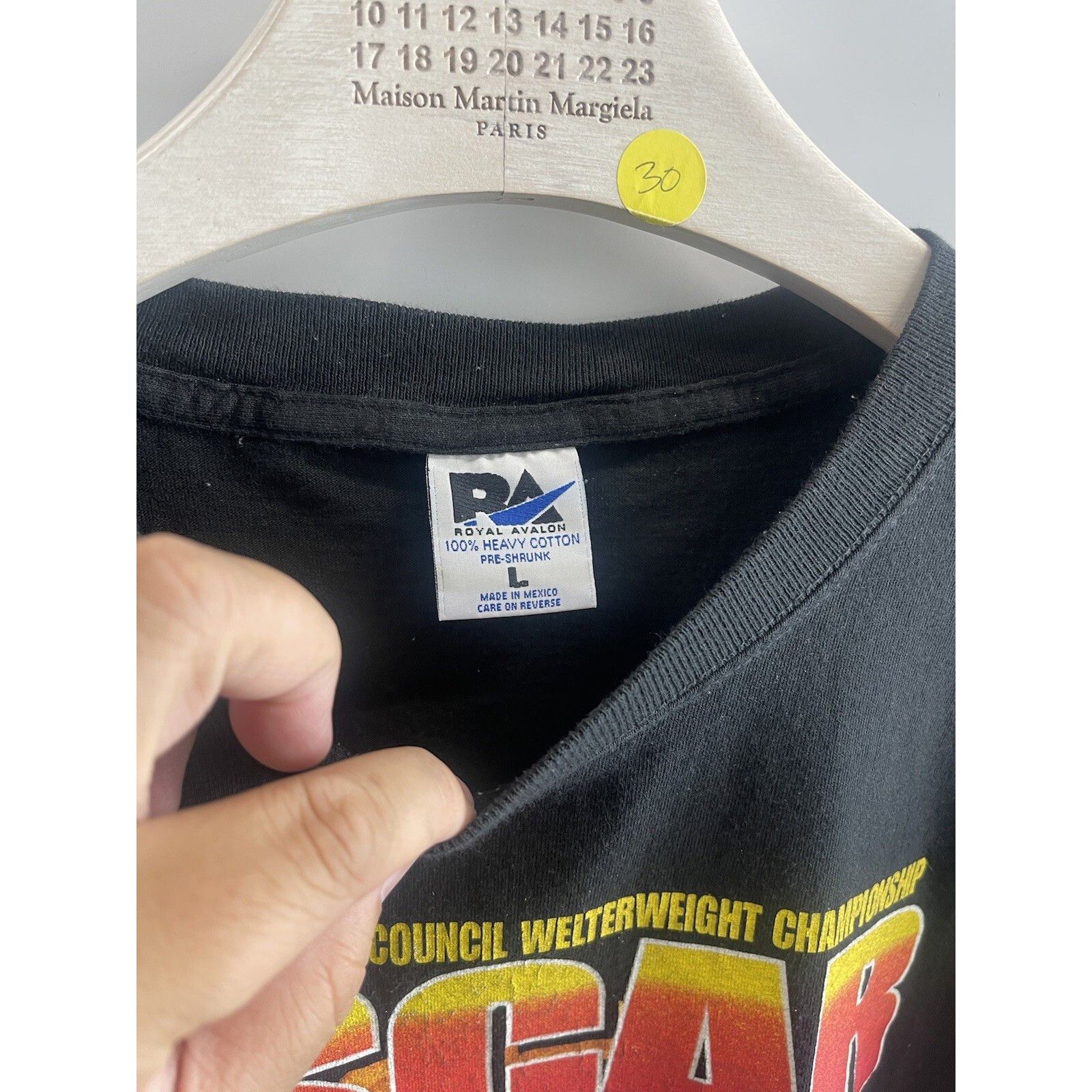 Other Vtg 90s Oscar De La Hoya Black T Shirt Oscar Night Promo Box Size US L / EU 52-54 / 3 - 3 Thumbnail