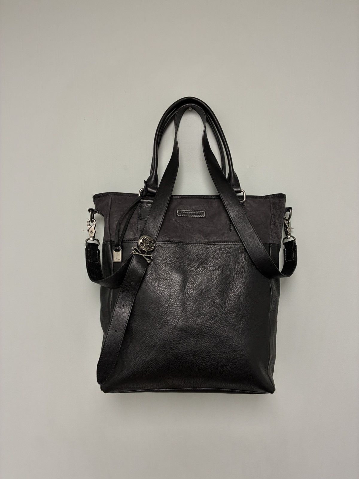 John Varvatos Skull Buckle Leather Bag W Strap. Size ONE SIZE - 10 Thumbnail
