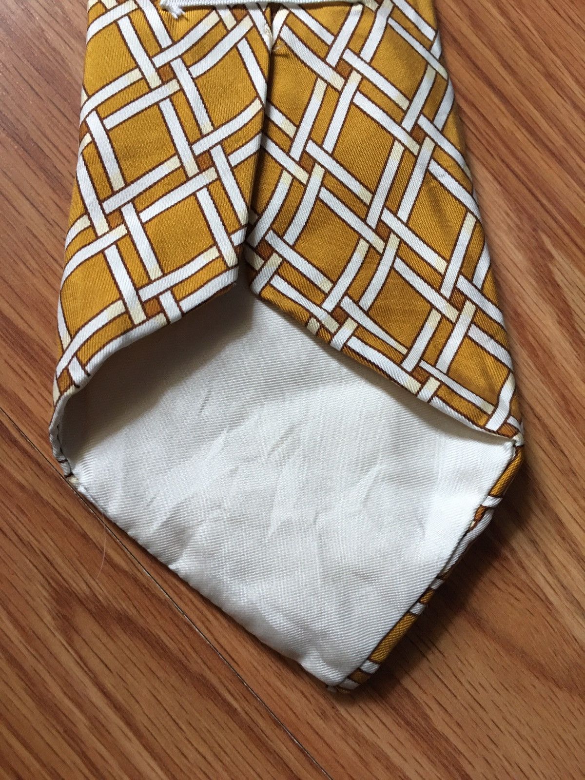 Hermes HERMES Paris Vintage Rhombus Pattern 363 EA Silk Mens Tie Size ONE SIZE - 5 Thumbnail