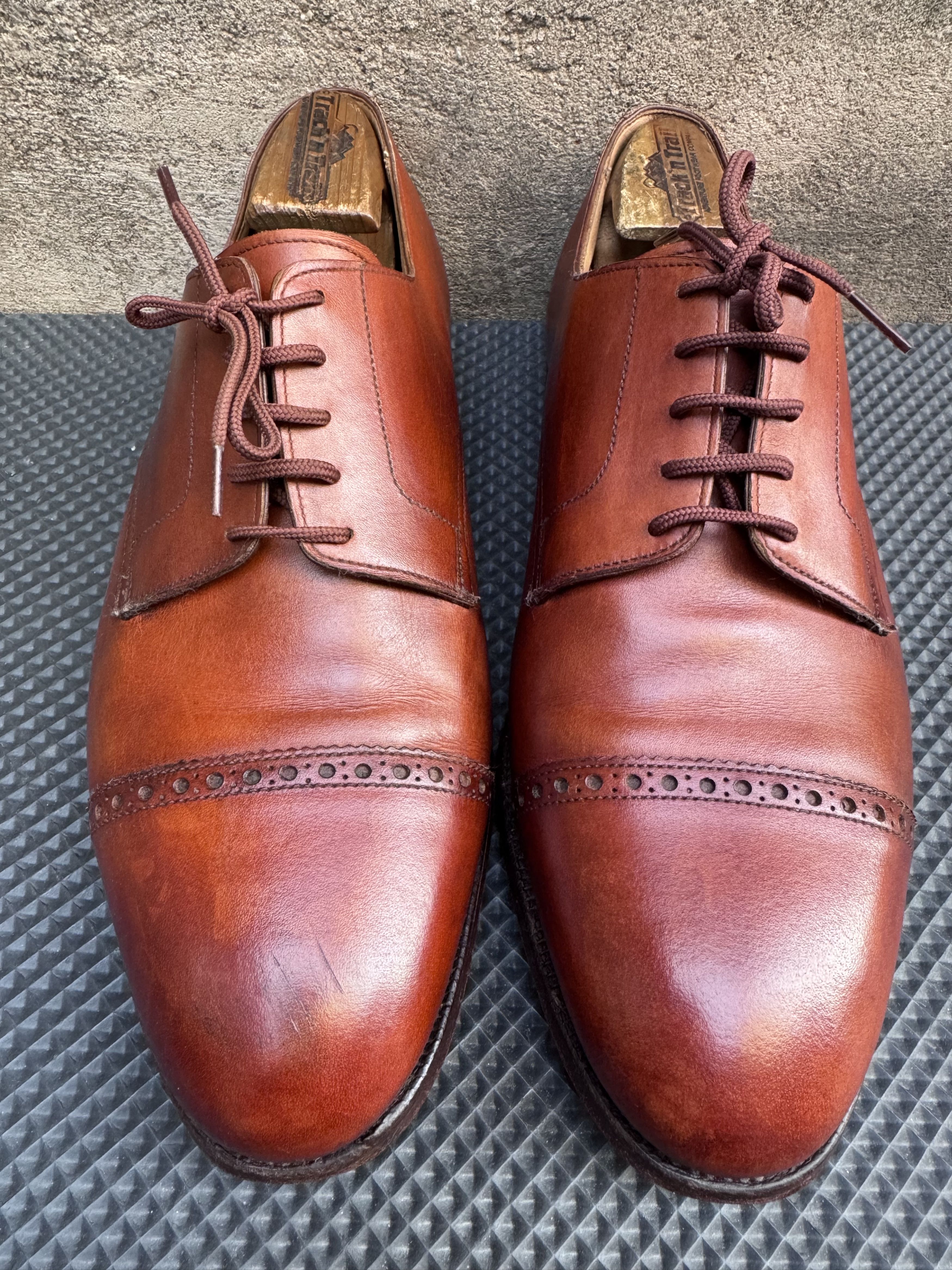 Crockett & Jones Calf Toe Medallion Full Brogue Cap Toe