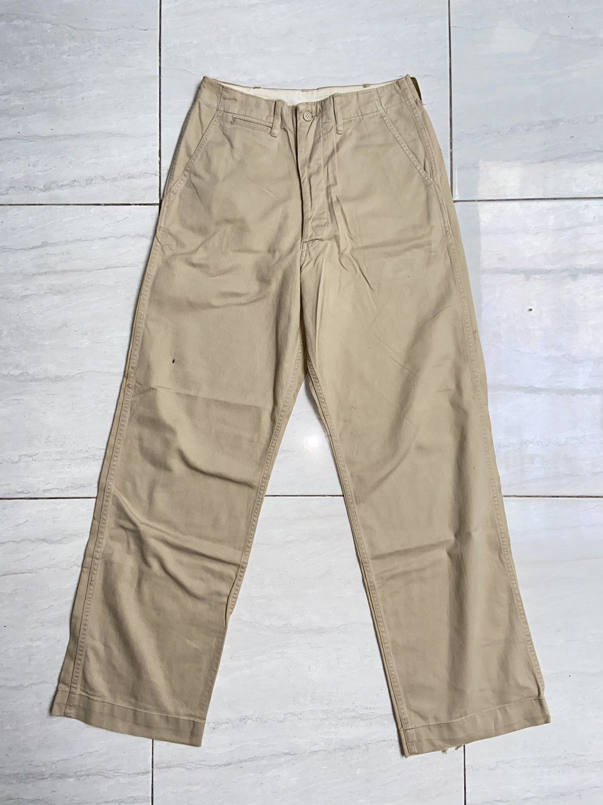 image of Denime Cream Long Pants, Men's (Size 28)
