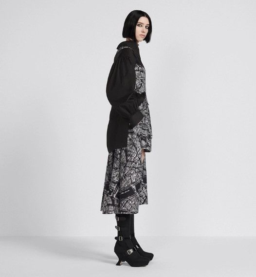 Dior o1w1db10225 Mid-Length Open-Front Skirt in White Black Size 28" / US 6 / IT 42 - 5 Thumbnail