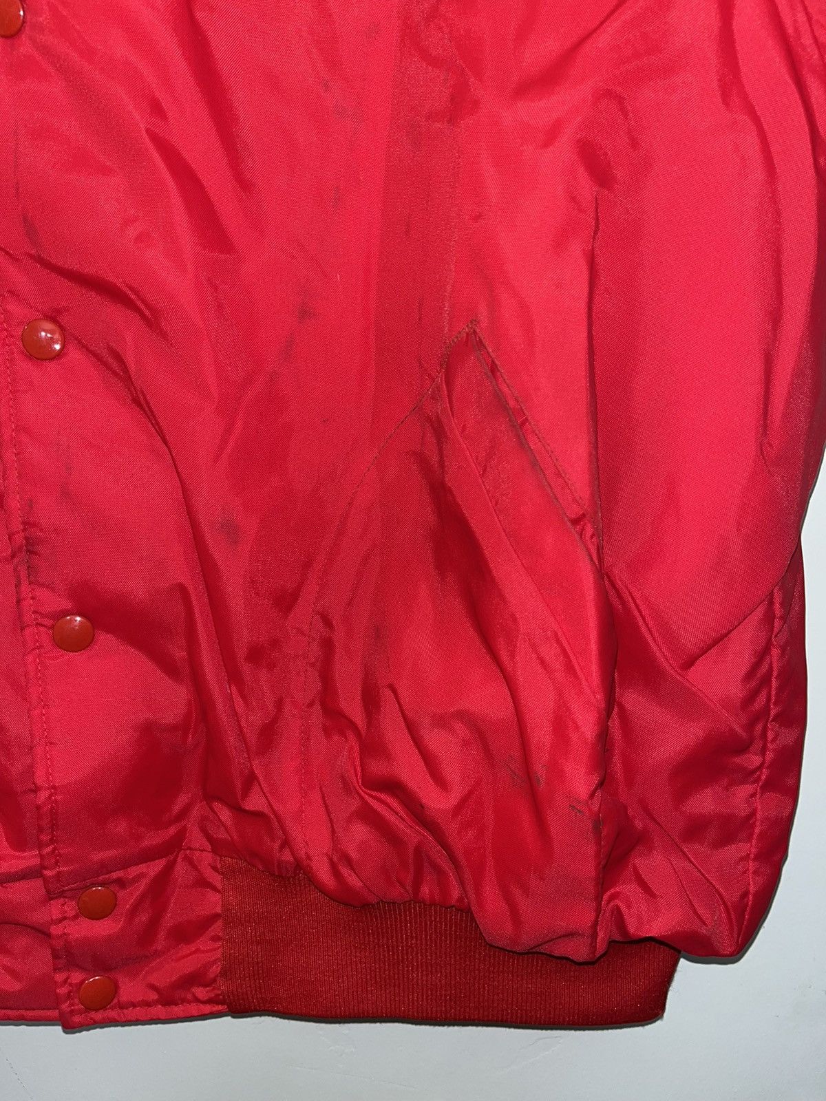 Other Crazy 80’s Faded Thrashed ERD Distressed Satin Bomber Jacket Size US XXL / EU 58 / 5 - 6 Thumbnail