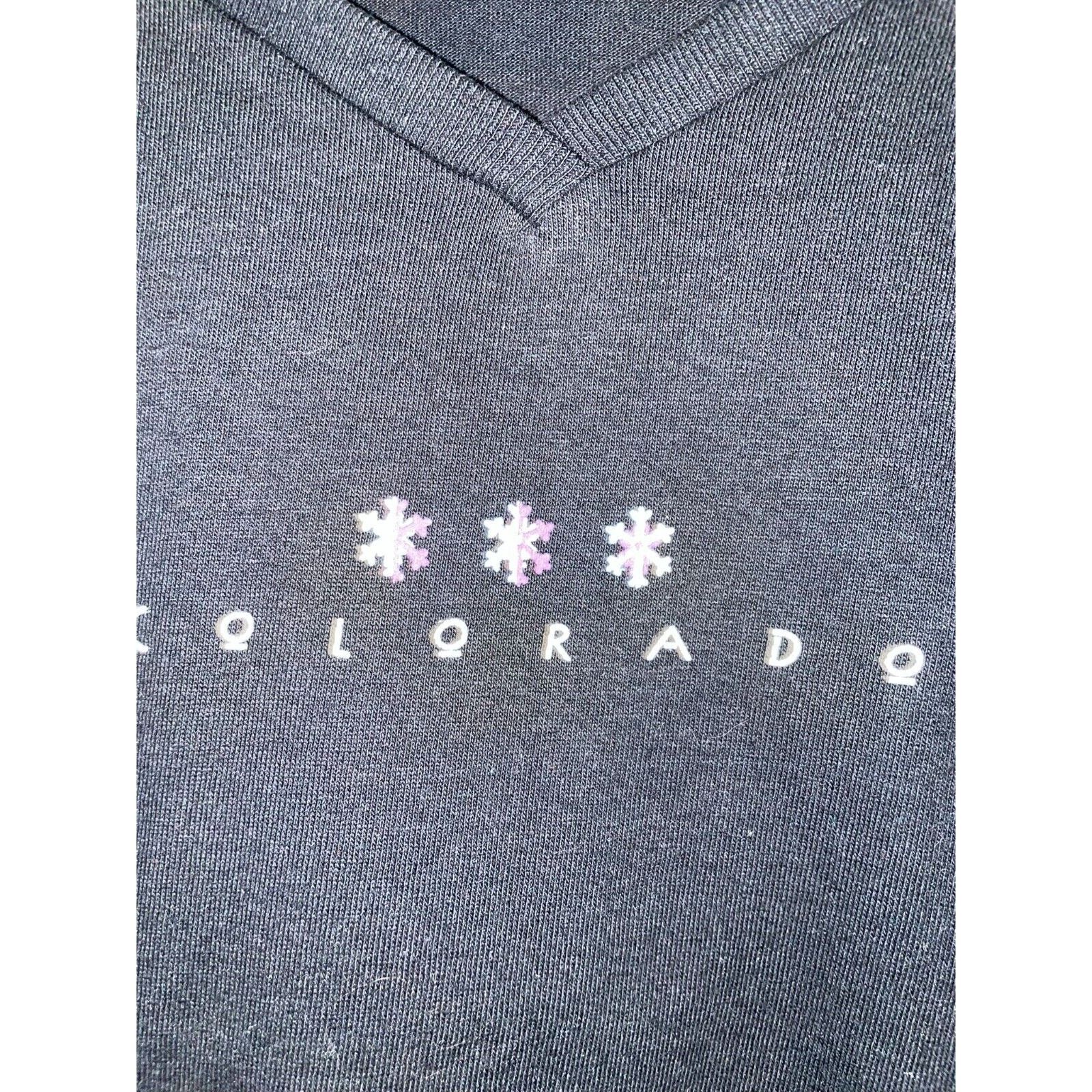 Anvil Womens Colorado Snow Shirt Snowflake Black Tee Top 90s Large Size L / US 10 / IT 46 - 3 Thumbnail