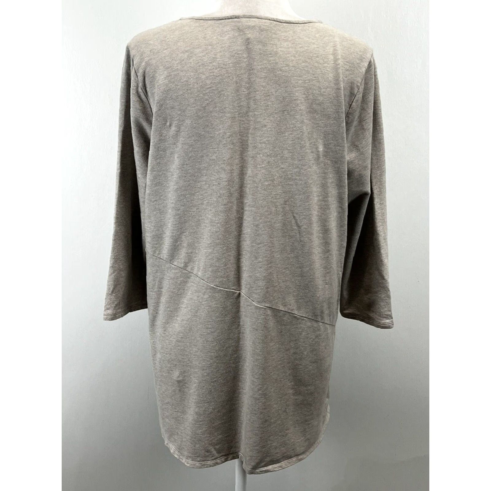 J. Jill J. Jill Tunic Women Long Sleeve Oatmeal Large Cotton Blend VGUC Size 36" / US 14 / IT 50 - 3 Thumbnail
