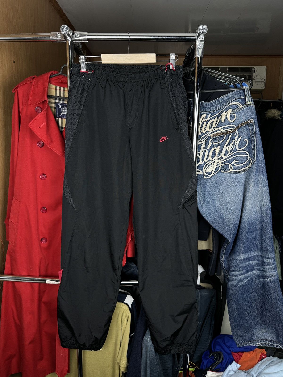Nike × Vintage Mens Vintage Nike drill pants streetwear y2k air sweatpants Size US 30 / EU 46 - 1 Thumbnail