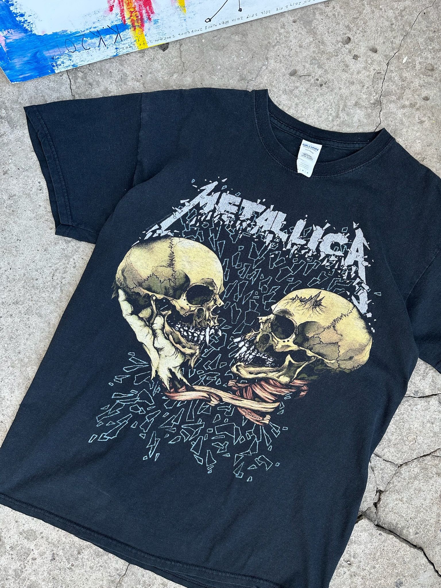 Band Tees Vintage Metallica Pushead Rock Band Tour Black T-shirt Size US M / EU 48-50 / 2 - 4 Thumbnail