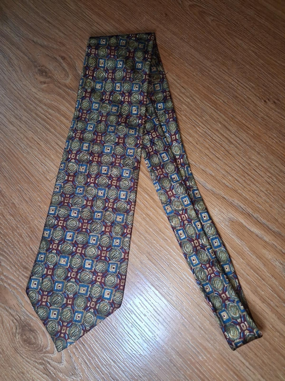 Ermenegildo Zegna Ermenegildo Zegna Silk Tie Red Geometric Made in Italy Wide Size ONE SIZE - 6 Thumbnail