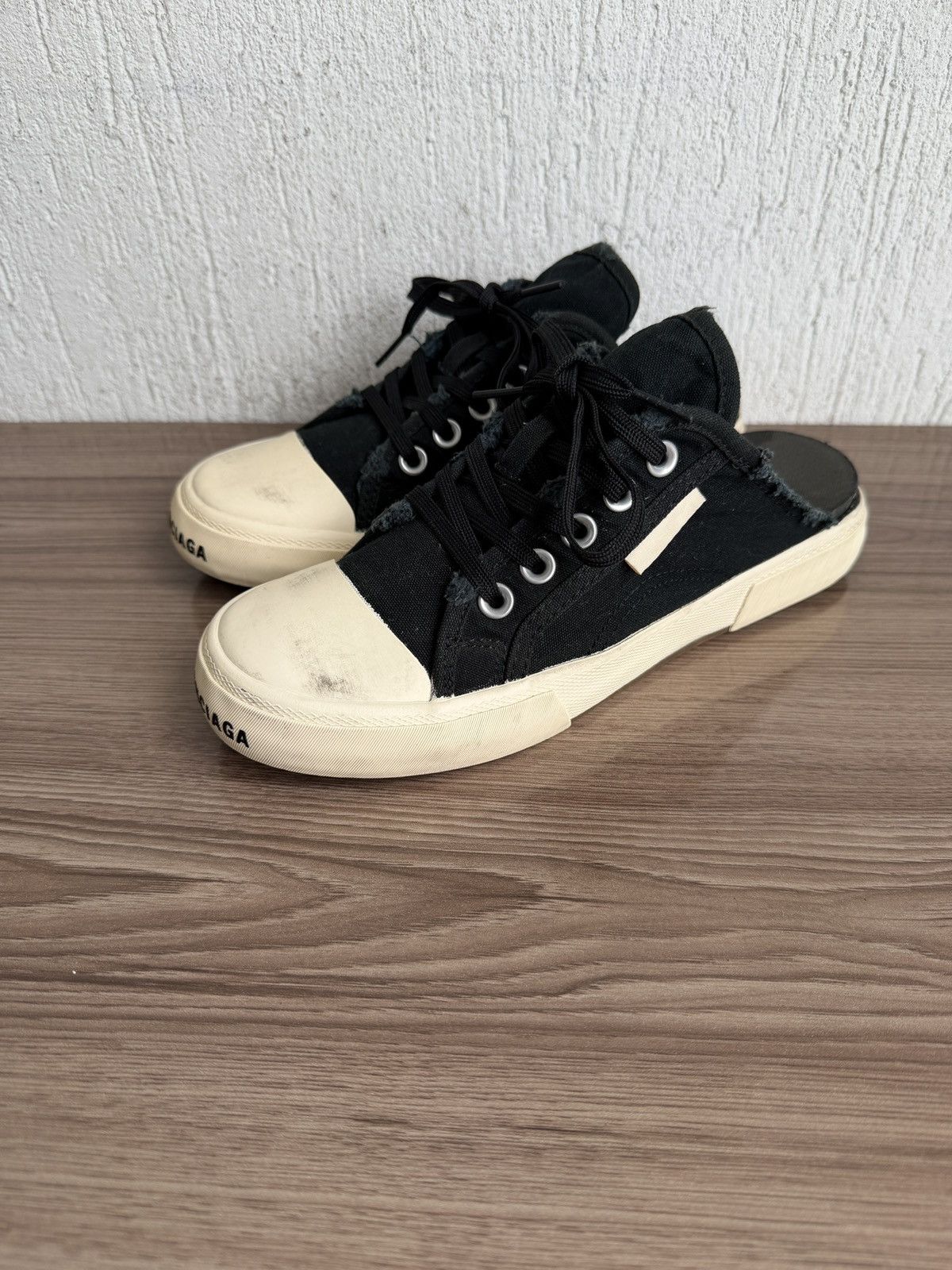 Balenciaga distress paris slip on mules Size US 6.5 / EU 39-40 - 1 Thumbnail