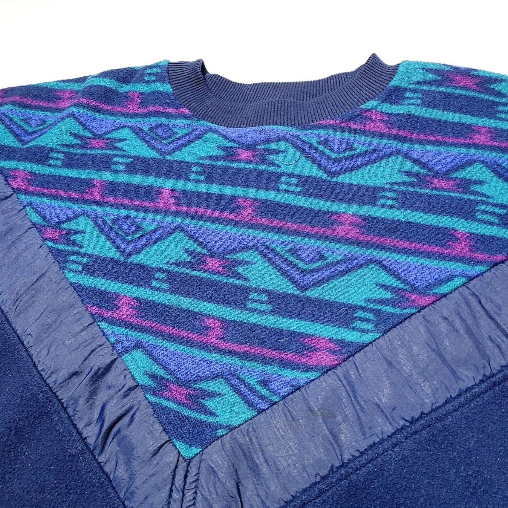 Pierre Cardin VINTAGE Pierre Cardin Pullover Long Sleeve Sweater Aztec Men's XL 90s Azul Blue Patterned Solid Logo Pockets Casual Workwear Mens Size US XL / EU 56 / 4 - 2 Thumbnail