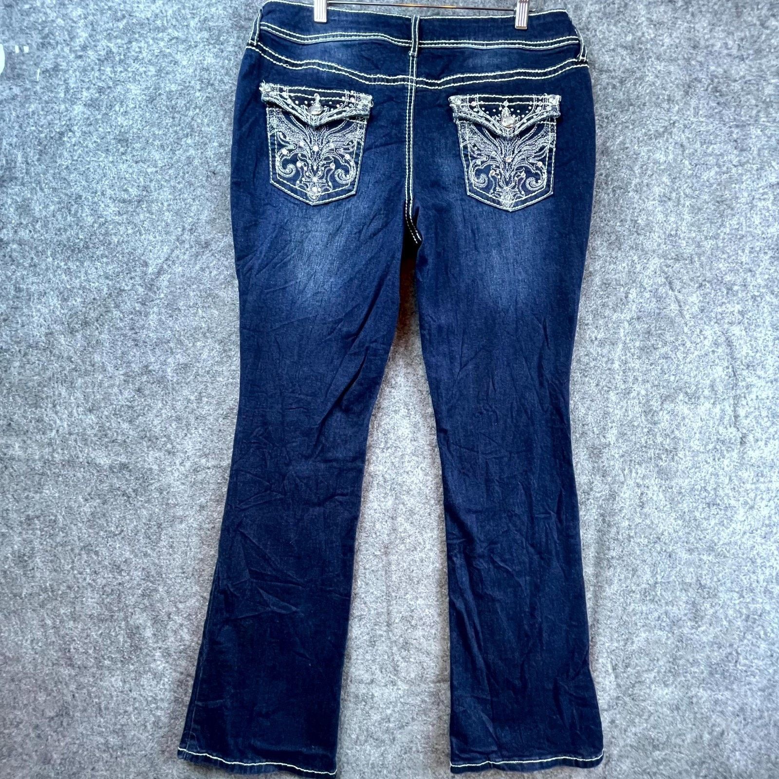 Apt. 9 Apt.9 Jeans Women 34 Y2K Flap Pockets Rhinestones Bootcut Size 34" / US 12 / IT 48 - 1 Thumbnail