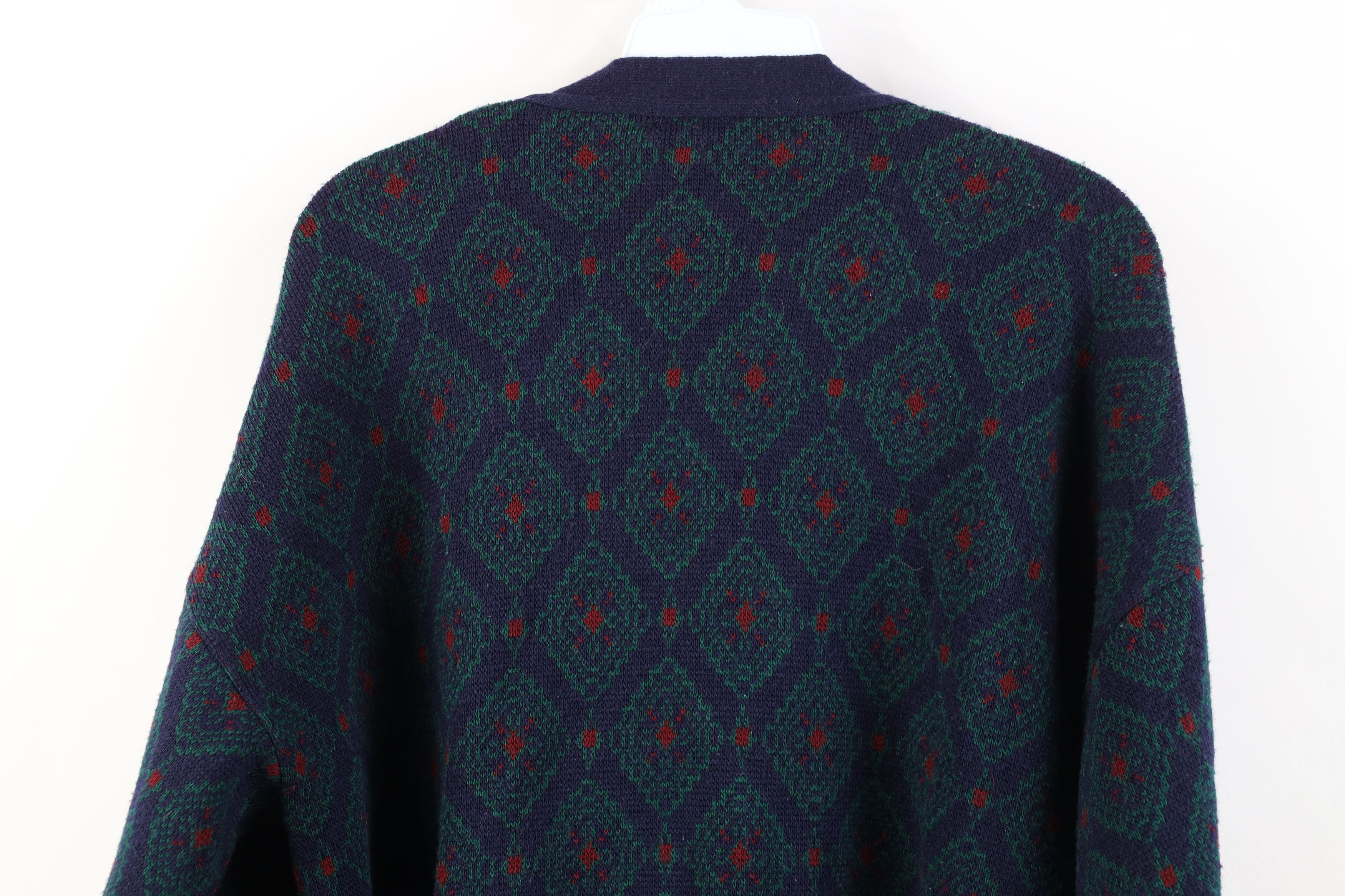 Vintage Vintage 90s Streetwear Knit Cardigan Sweater Geometric Size US M / EU 48-50 / 2 - 10 Thumbnail